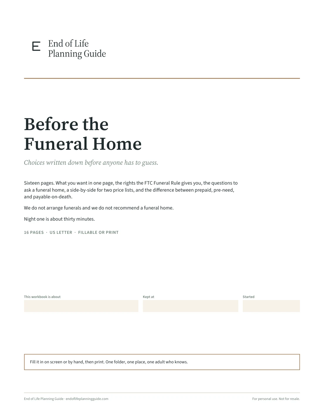 Before the Funeral Home, cover